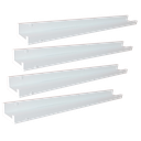 Ver imagem 1 de Kit 4 Prateleira Porta Quadros Retratos Fotos Temperos Livros e Enfeites Cor:Branca