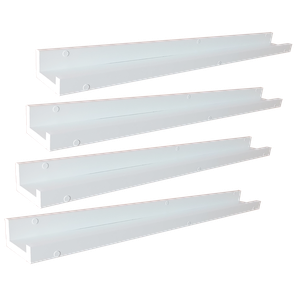 Kit 4 Prateleira Porta Quadros Retratos Fotos Temperos Livros e Enfeites Cor:Branca
