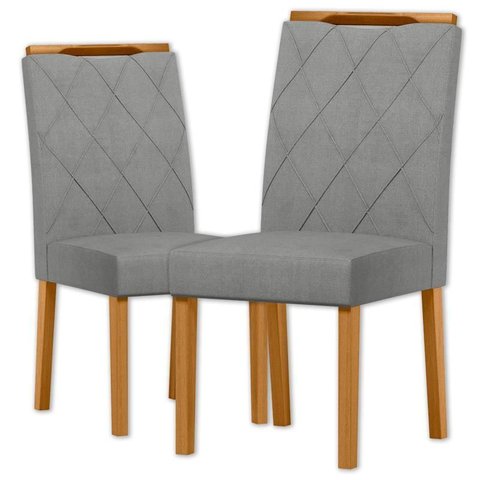 Cadeira para Mesa de Jantar Sarah Kit 2 Peças Ype/linho Cinza Claro - Nc