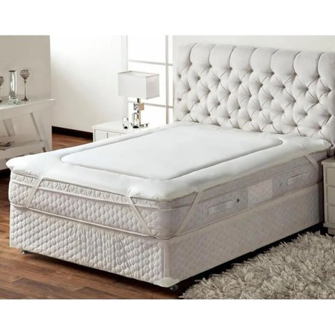 Protetor Colchão Queen Pillow Top Toque Aveludado 160x200cm