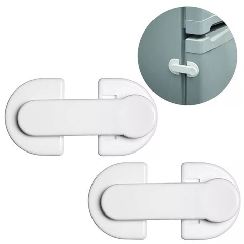 Kit 2 Trava Porta de Geladeira Adesiva Bebê Ordene Freezer Segurança Joy