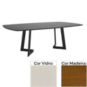 Ver imagem 1 de Mesa De Jantar Mh-5346 Herval Retangular 170 Cm Madeira Amêndoa Vidro Off White