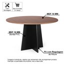 Ver imagem 2 de Mesa de Jantar Redonda 90cm 4 Lugares Isabela MDF Noronha e Preto - Straub Web