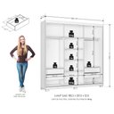 Ver imagem 3 de Guarda Roupa Casal Confort 3 Portas e Cômoda Primordial Max 4 Gavetas Branco Absoluto Semi Fosco-