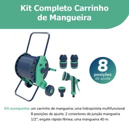 Kit Carrinho de Mangueira Completo Com Rodinha Nova Forma - 4