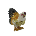 Ver imagem 2 de Porta Joias Organizador de Brincos Colar Biju Zamac Galinha - 6x7x4cm