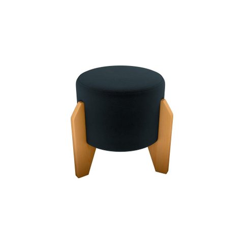 Puff Decorativo Descanso Luxo Orginal Premium Veludo Preto Matrix