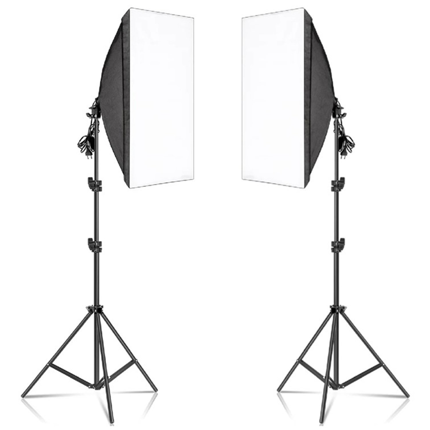 Kit 2 Softbox Luz Iluminação Contínua Soquete E27 +tripé 2,1m