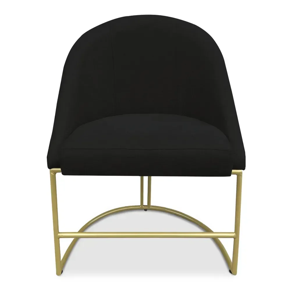 Ver imagem 2 de Cadeira Poltrona de Jantar Bela Base Metálica Industrial Dourado Sala Recepção Escritório Veludo Pre
