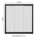 Ver imagem 4 de Guarda-roupa Casal 3 Portas de Correr Preto/branco Nobre Madesa