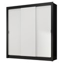 Ver imagem 3 de Guarda-roupa Casal 3 Portas de Correr Preto/branco Nobre Madesa