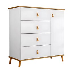 Guarda Roupa e Cômoda Jujuba Compacto Alta Qualidade Moderno:branco - 3