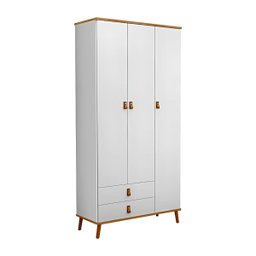 Guarda Roupa e Cômoda Jujuba Compacto Alta Qualidade Moderno:branco - 2