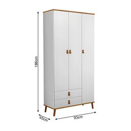 Guarda Roupa e Cômoda Jujuba Compacto Alta Qualidade Moderno:branco - 8