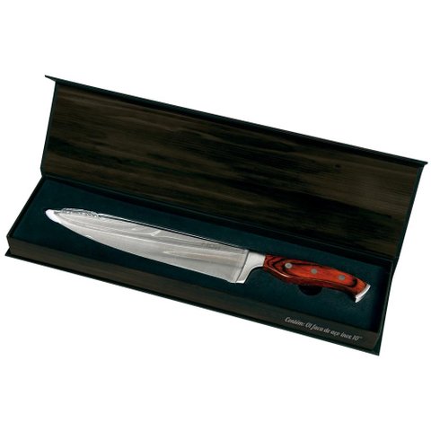 Faca 10" em Aço Inoxidável Cabo de Madeira Steel Churrasco