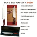 Ver imagem 2 de Faca 10" em Aço Inoxidável Cabo de Madeira Steel Churrasco
