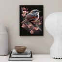 Ver imagem 1 de Quadro Arte Passarinho com Flores 45x34cm:moldura Preta