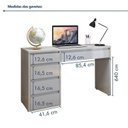 Ver imagem 3 de Conjunto Escritório 2 Peças Escrivaninha Mesa Berlim e Cadeira Eames Base de Madeira Yescasa Cinza/Off White/Branco