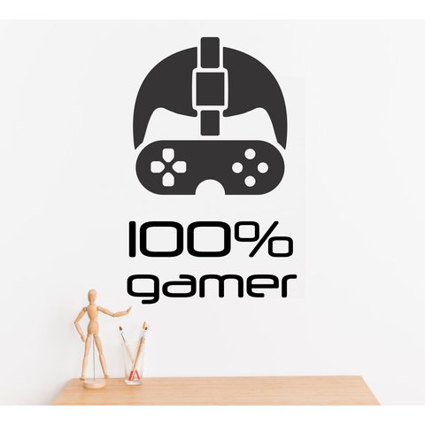 Adesivo Parede Cem por Cento Gamer Decoração Games
