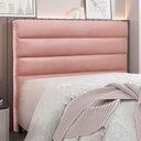 Ver imagem 3 de Cabeceira Decorativa G63 Queen Size no Estrado MDF-MDP Veludo Rosa Gran Belo