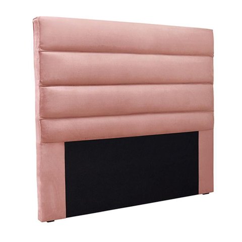 Cabeceira Decorativa G63 Queen Size no Estrado MDF-MDP Veludo Rosa Gran Belo