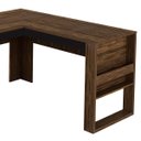Ver mais imagens de Conjunto Escritório Com Mesa em L e Gaveteiro Com Chave Cor: Nogal com Preto
