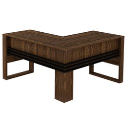 Conjunto Escritório Com Mesa em L e Gaveteiro Com Chave Cor: Nogal com Preto - 6