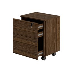 Conjunto Escritório Com Mesa em L e Gaveteiro Com Chave Cor: Nogal com Preto - 9