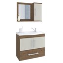 Ver imagem 1 de Gabinete de Banheiro com Cuba e Espelheira Atenas 65cm Amendoa/off White - Mgm