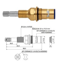 Reparo Registro Pressão Fabrimar 1/2 e 3/4 Acabamento Deca 1/4 Volta - 352006 - 2 Reparo Registro Pressão Fabrimar 1/2 e 3/4 Acabamento Deca 1/4 Volta - 352006 - 2