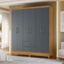 Ver imagem 7 de Guarda Roupa Casal Panama 6p 153 Cm Freijo Cinza Moval