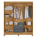 Ver imagem 6 de Guarda Roupa Casal Panama 6p 153 Cm Freijo Cinza Moval