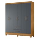 Ver imagem 2 de Guarda Roupa Casal Panama 6p 153 Cm Freijo Cinza Moval