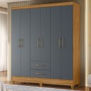 Ver imagem 1 de Guarda Roupa Casal Panama 6p 153 Cm Freijo Cinza Moval