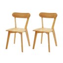 Ver imagem 1 de Kit 2 Cadeiras de Jantar em Madeira Maciça Resistente Natural