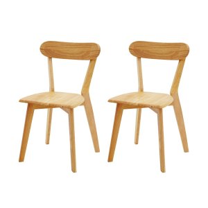 Kit 2 Cadeiras de Jantar em Madeira Maciça Resistente Natural