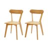Kit 2 Cadeiras de Jantar em Madeira Maciça Resistente Natural - 1