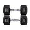 Par Halteres 7kg + 7kg Dumbbell Sextavado Emborrachado Pegada Cromada Gallant (gdb07f3b-pt) - 1