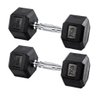 Par Halteres 7kg + 7kg Dumbbell Sextavado Emborrachado Pegada Cromada Gallant (gdb07f3b-pt) - 2
