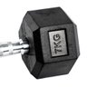 Par Halteres 7kg + 7kg Dumbbell Sextavado Emborrachado Pegada Cromada Gallant (gdb07f3b-pt) - 3