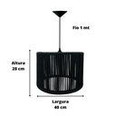 Ver imagem 3 de Pendente Luminária Redondo Grande Corda Náutica Preto