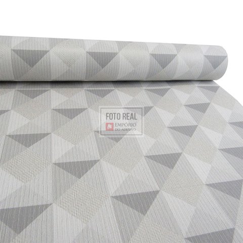 Papel de Parede Atemporal Cinza Geométrico 3704 0,52 X 10,00m Bobinex