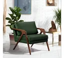 Ver imagem 2 de Poltrona Decorativa Mona Luxo Base de Madeira Maciça Sala Recepção Veludo Verde do Lar Móveis e Deco