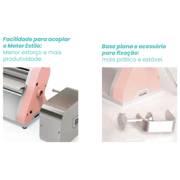 Cilindro Laminador de Massas Manual 28cm Estilo Cromado AND:Rosa - 3