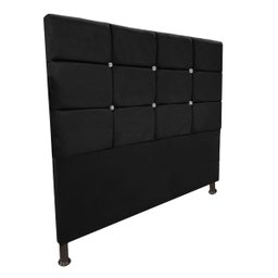 Cabeceira de Cama Box Viúva 130cm Estofada Lari Preto - 1