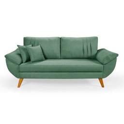 Sofá Texas Retro Linho Conforto Hiper Soft D26 3 Lugares:verde - 3