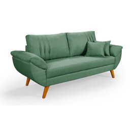 Sofá Texas Retro Linho Conforto Hiper Soft D26 3 Lugares:verde - 1