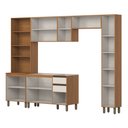 Ver imagem 3 de Cozinha Completa Venaly 12 Portas 2 Gavetas com Vidro Reflecta Cinamomo/Off White - Henn