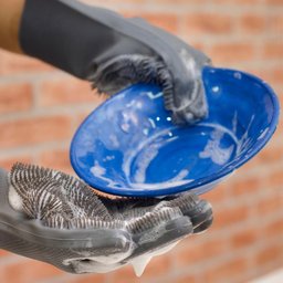 Luva de Silicone com Cerdas Limpeza Cozinha Louça Prana - 5