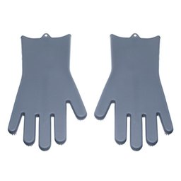 Luva de Silicone com Cerdas Limpeza Cozinha Louça Prana - 1